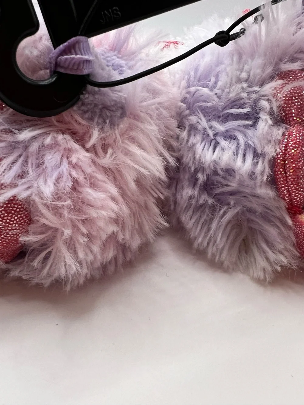 Carter's Plush Fuzzy Mittens with Sparkle Paw Accents - Lavender Pink White